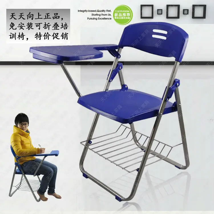 Foldable School Plastic Chair Seat Durable Folding Chair With Tablet Wholesale Price With Free Shipment (50 Chairs) To Thailand