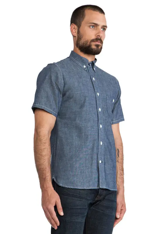 New Design Men Denim Short Sleeve Shirt - Buy Short Sleeve Shirt,Denim ...