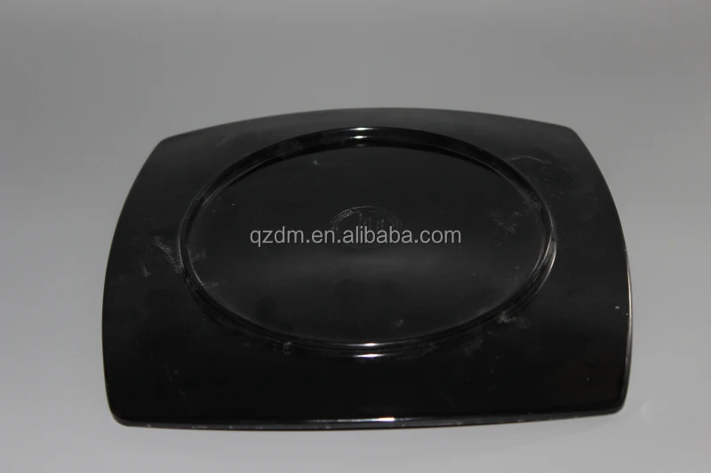 Black Plate , Melamine Square Plate Dessert Plate