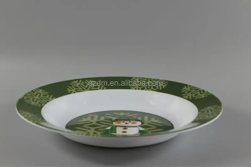 Christmas Melamine Soup Plate/Reusable Plastic Deep Plate