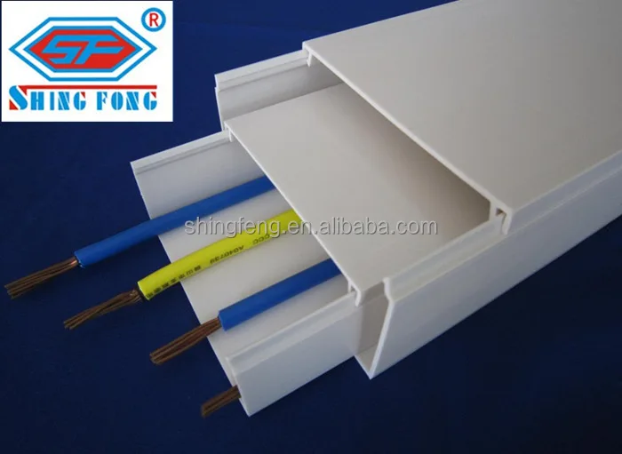 White PVC Wireway For Cable Electrical Duct 40x25mm PVC Cable Ducting