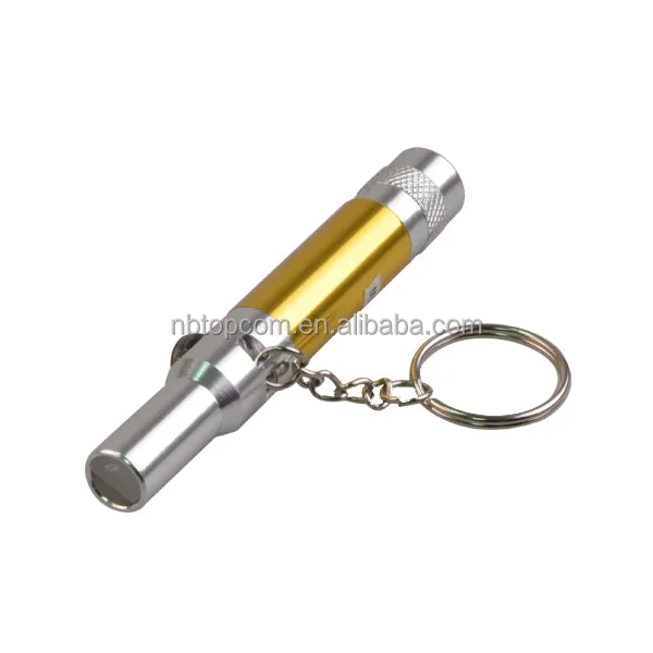 Mini Led Button Battery Flashlight keychain Compass Camping Gear With Whistle