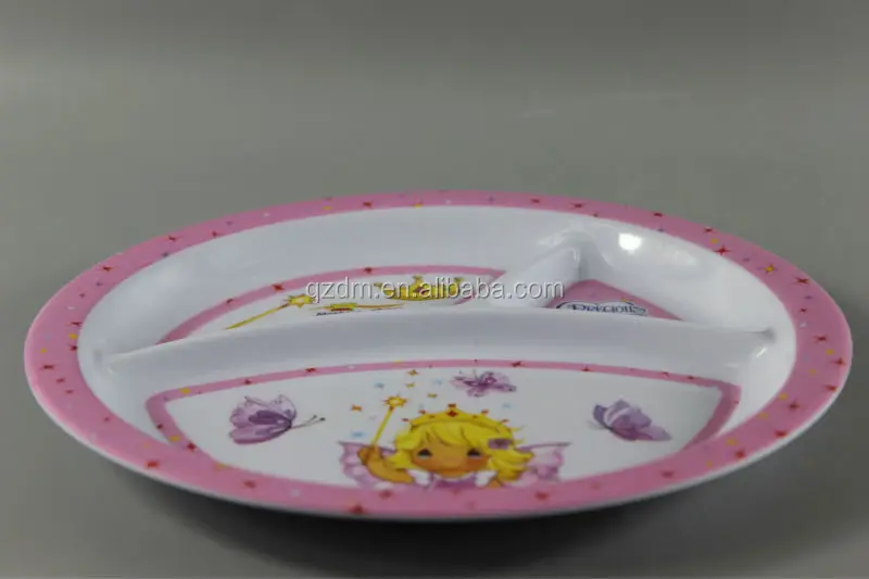Plastic/Melamine 3 Section Plate For Babies
