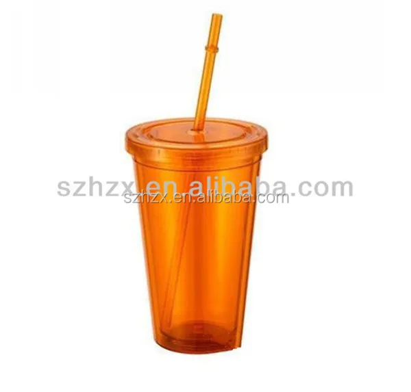 Bestseller Wholesale Double Wall 16oz Plastic Drinking Glass With Lid