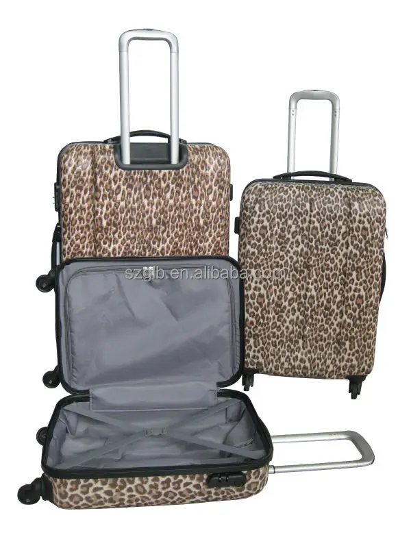 leopard print hard shell suitcase