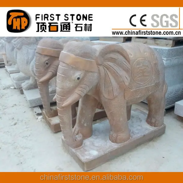GAB568 Grey Granite Garden Indian Elephant Statue Sculpture