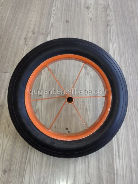 14 inch solid rubber wheel wheelbarrow wheel 14x4