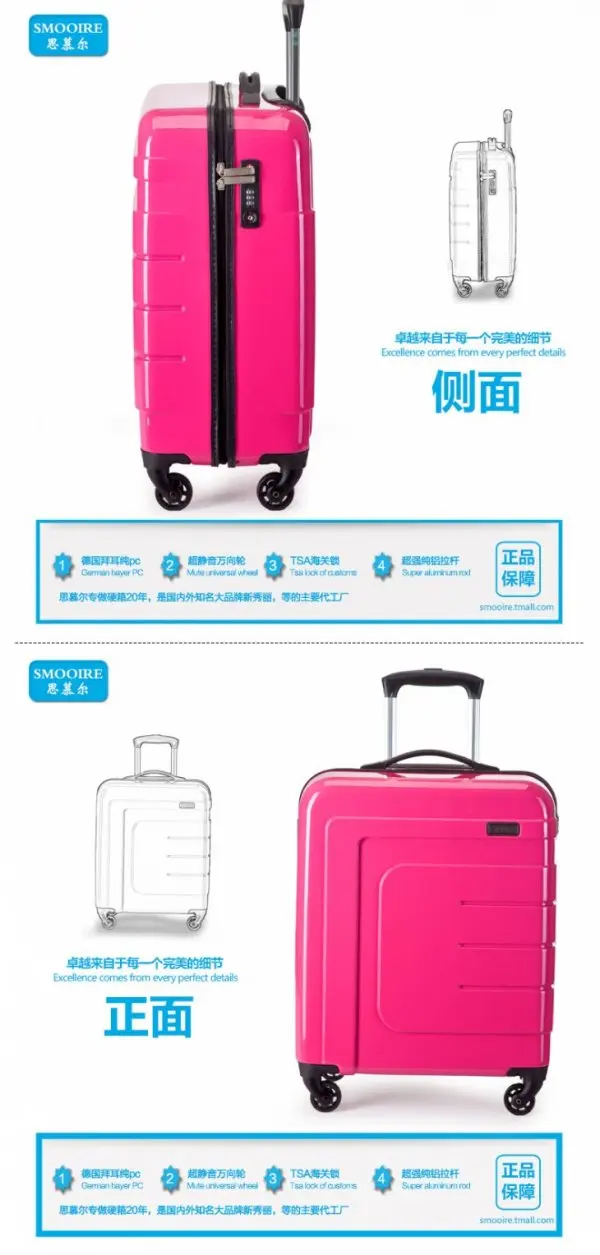 Fashion Bright Colors Superlight Polycarbonate Protective Case Luggage ...