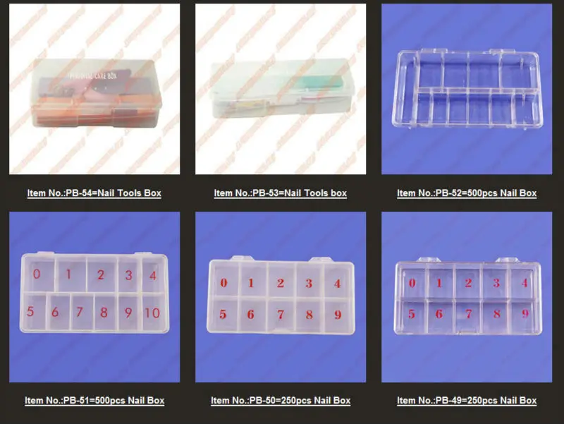 Compartments Plastic False Nail Tips Storage Empty Box Natural Clear