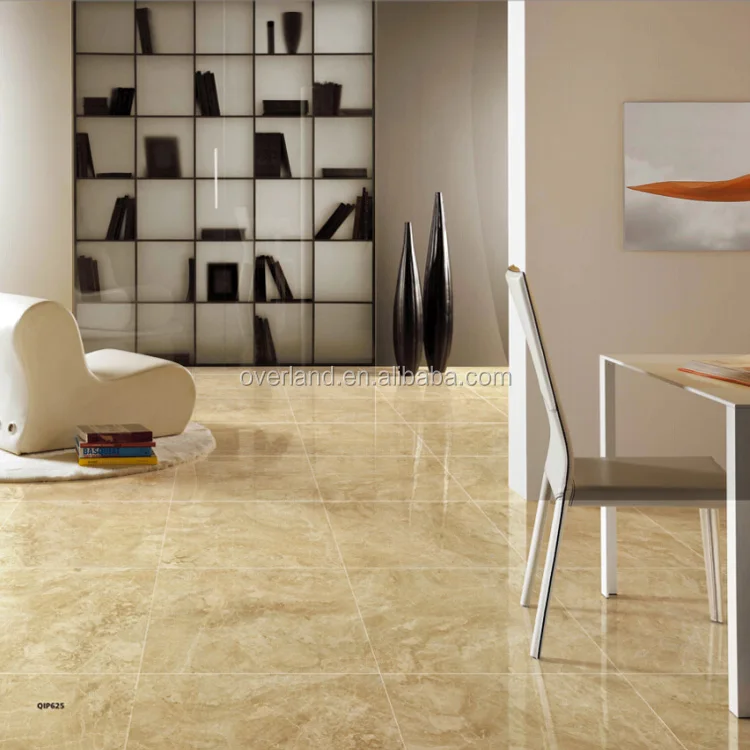 600x600 Cappuccino Glazed Polished Porcelain Marble Stoneware Tile