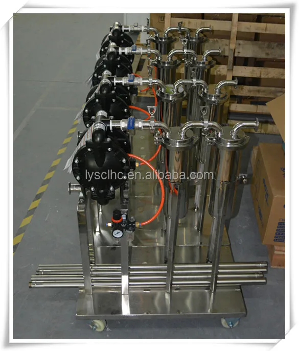 Movable type 1/2/3/4/5 stage cart model stainless steel oil filter machinery with 10 microns filter cartridge or bag filter