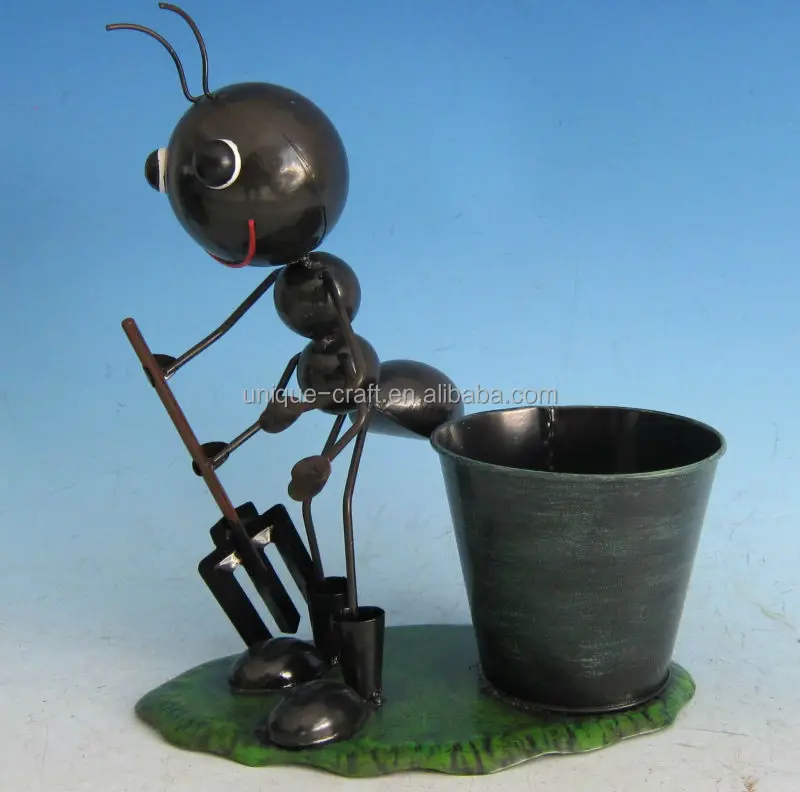 Ant shape decoration metal indoor planters | garden pots