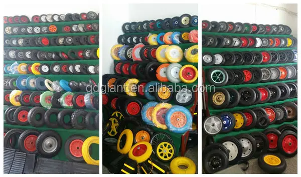 PU foam tire with plastic wheel 8x1.75 for garden carts