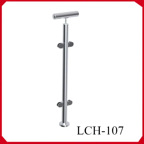 316 Lateral De Acero Inoxidable Montada Poste Barandilla Con El Vidrio