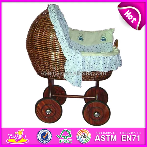 rattan doll crib