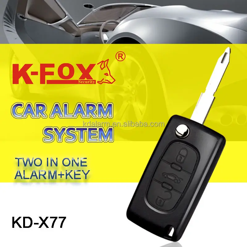 フリップキー付きのファッショナブルなデザインの車のアラームリモートkd X77 Buy 車の警報 車の警報 Mfk 285 キーレスエントリーシステム Product On Alibaba Com
