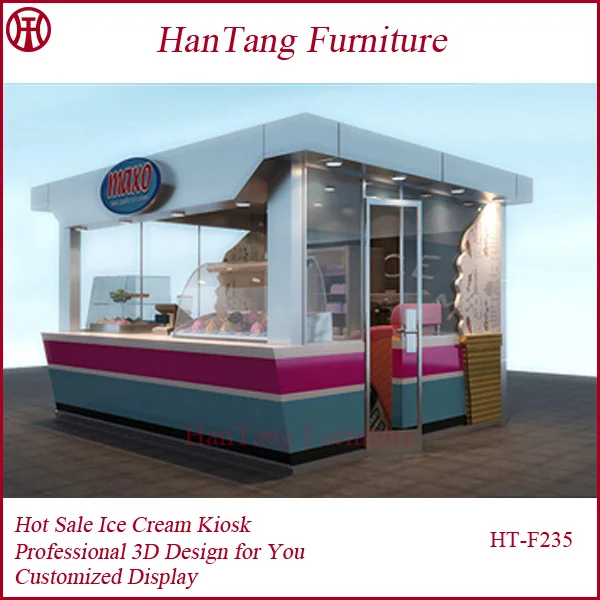 Hot Sell Mall Ice Cream Kiosk Design For Shop And Chain Store Display