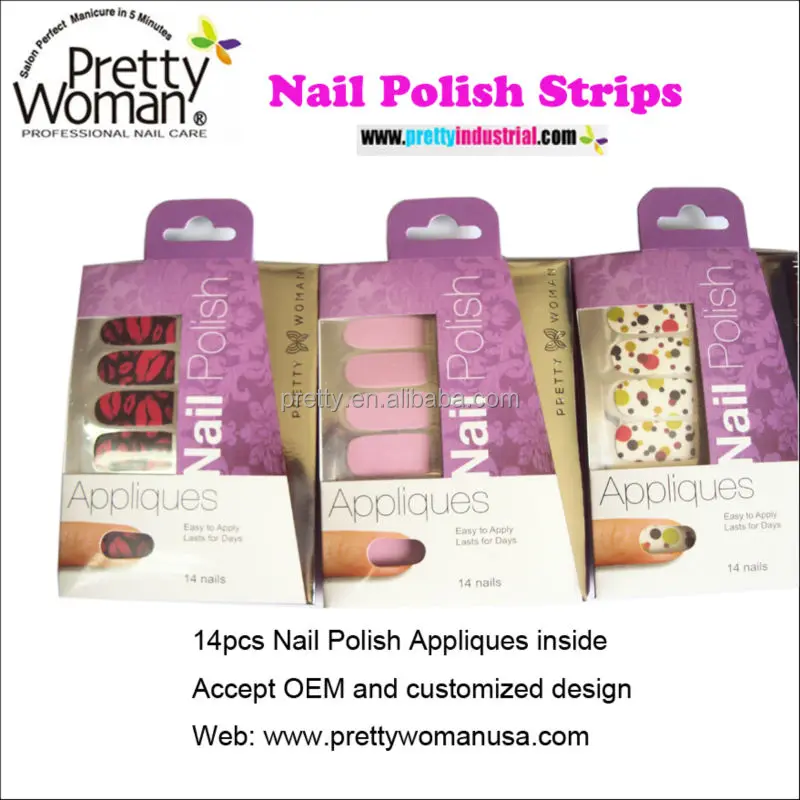 14pcs Sexy Lip Design Nail Polish Strips Oem Nail Polish Sticker