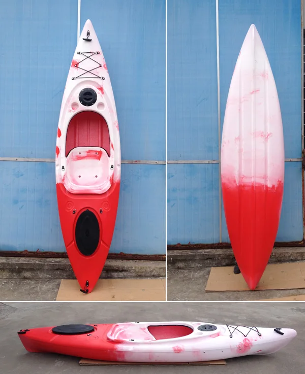 Cheap Plastic 9.8ft Pe K1 Racing Fishing Kayak 1 Piece Canoe Kayak Sea
