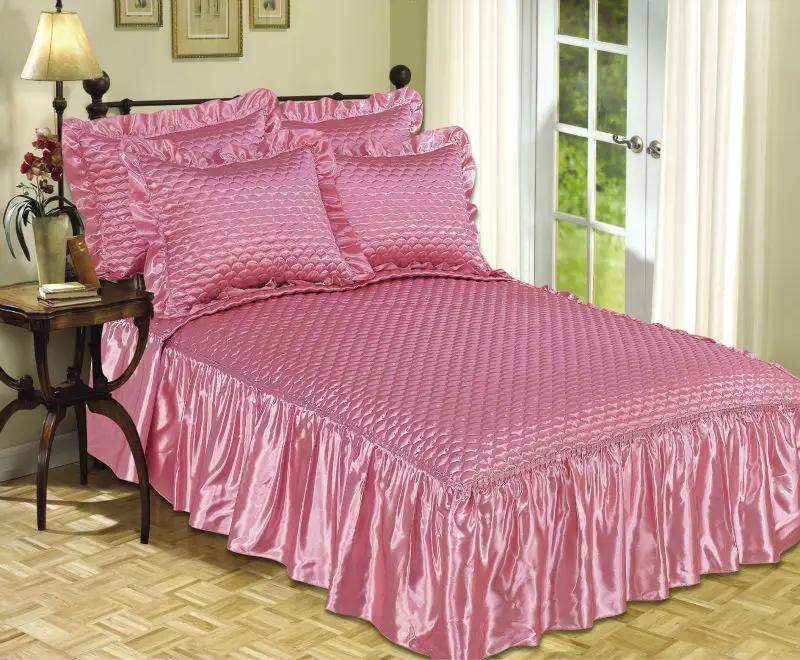 100% Polyester China Latest Design Satin Bed Cover - Buy Bed Cover