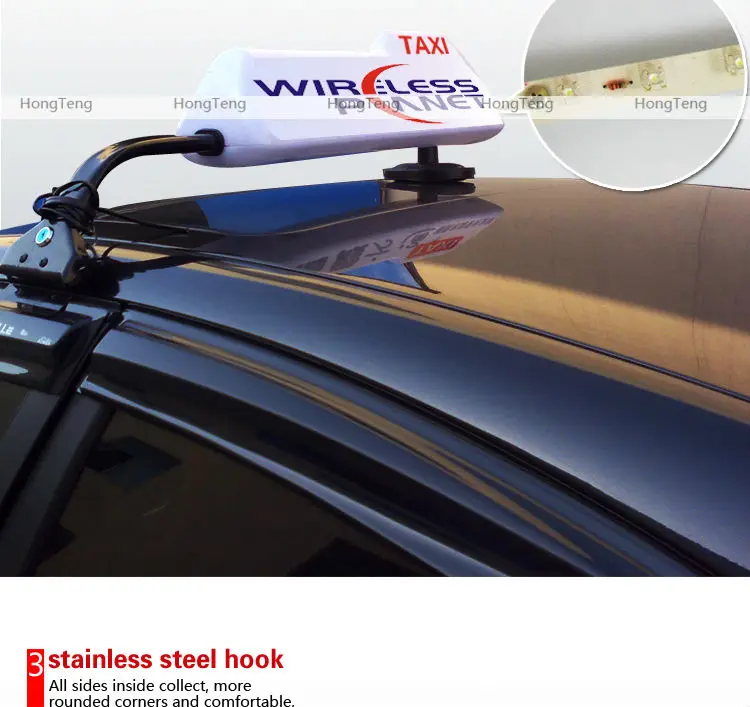 New magnet or pull hook type led auto slim taxi top ad