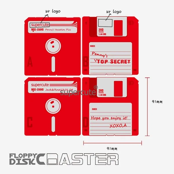 Silicone Floppy Disk Cup Mat Coasters Drink Coasters Home Decor Bar