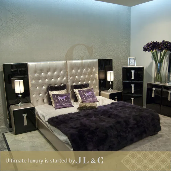 2016 hotel bedroom sets furniture genuine leather luxury bedroom