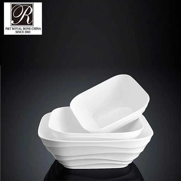 hotel ocean line fashion elegance white porcelain oval soup bowl