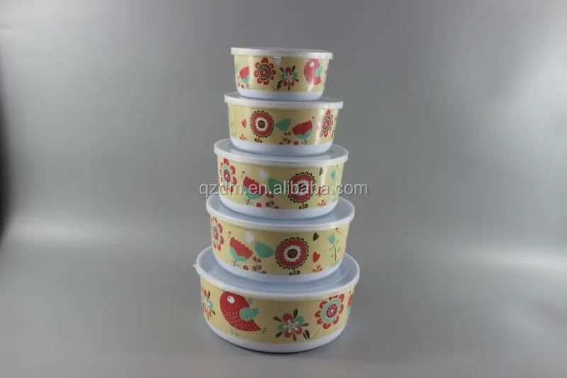 3pcs Melamine Storage Bowl Set With Lid