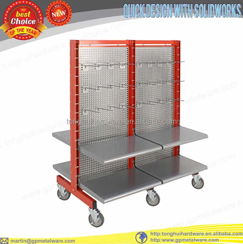 Moveable metal retail store display stand, View retail store display stand, Leading display Rack