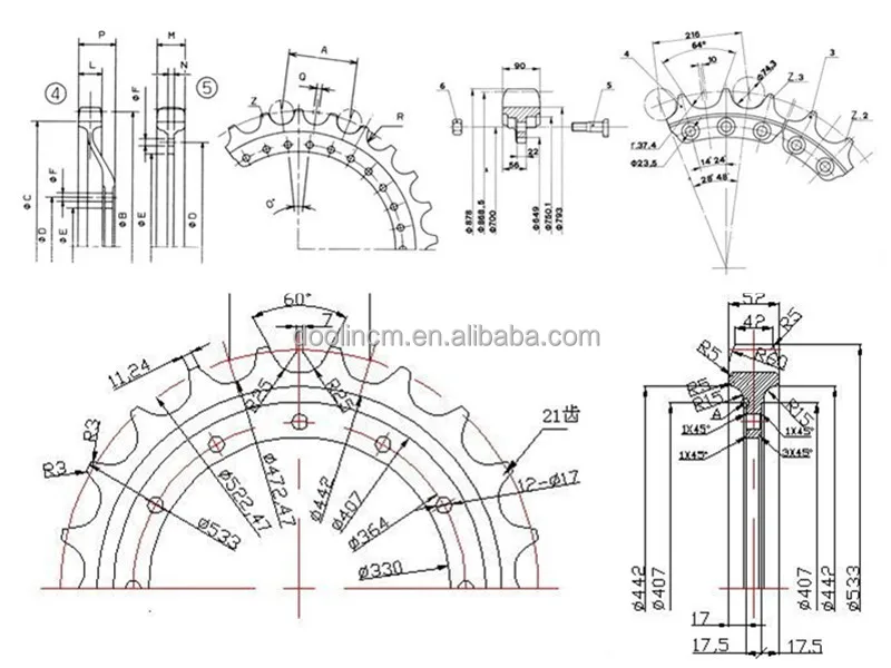 Kato Excavator Spare Parts Sprocket, Standard Excavator Sprocket HD700
