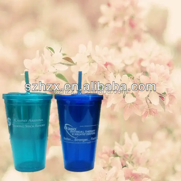 Bestseller Wholesale Double Wall 16oz Plastic Drinking Glass With Lid