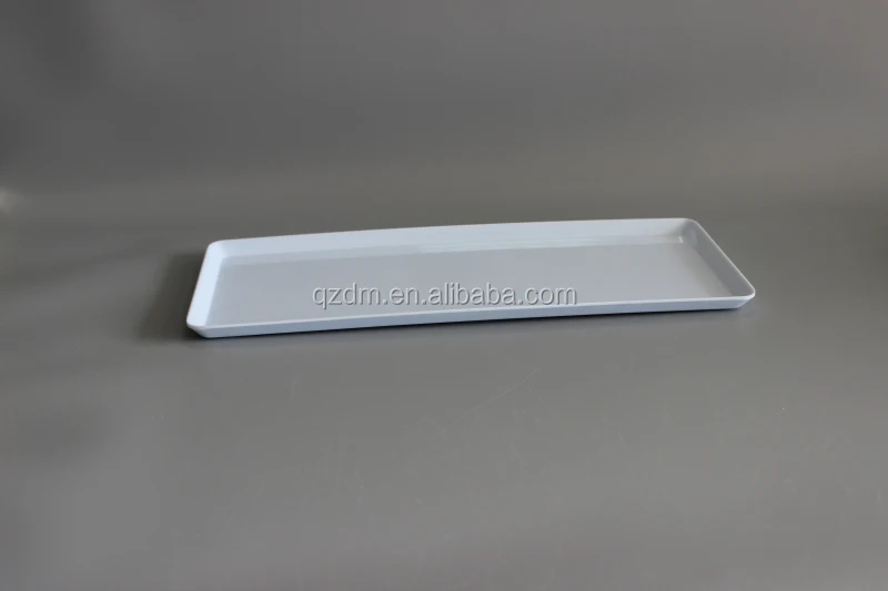 15" White Melamine Rectangle tray 39X15CM