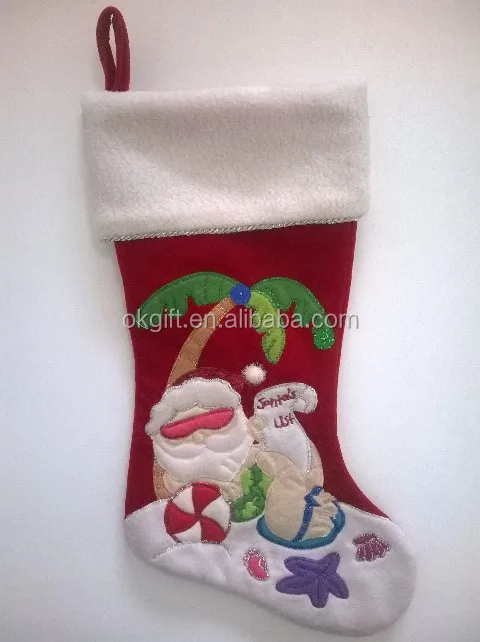 Velour Christmas Stocking Large Craft Socks Christmas Tree Decoration - Buy Christmas Stocking