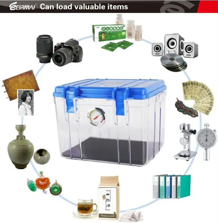 Portable Dry Box For Camera With A Hygrometer And Electronic Moisture
