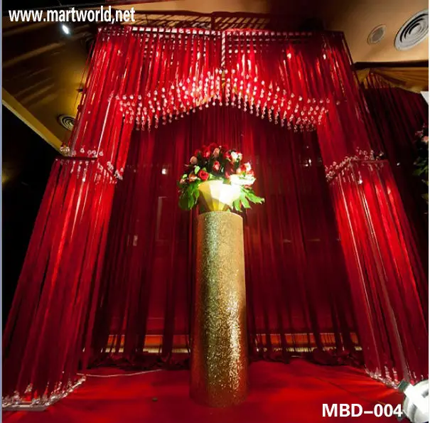 2022 Red Wedding Stages Decorations Crystal Background Wedding Decorations(mbd-004)  - Buy Wedding Stages Decorations,Hanging Crystal Wedding Decorations,Asian Wedding  Stage Decoration Product on 