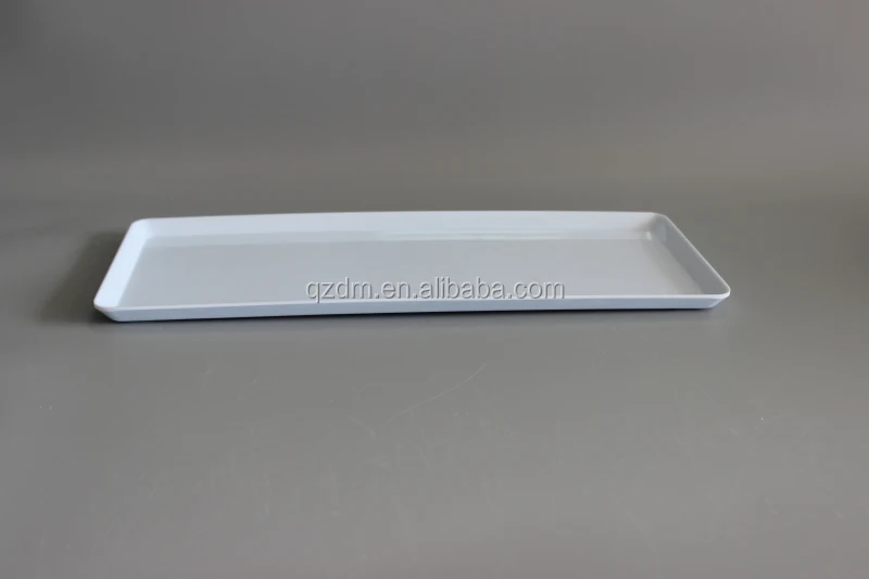 15" White Melamine Rectangle tray 39X15CM