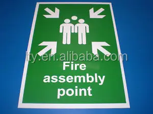 health and safety sign PVC Waterproof Fire Action Sign 8 Assembly Point Sign 