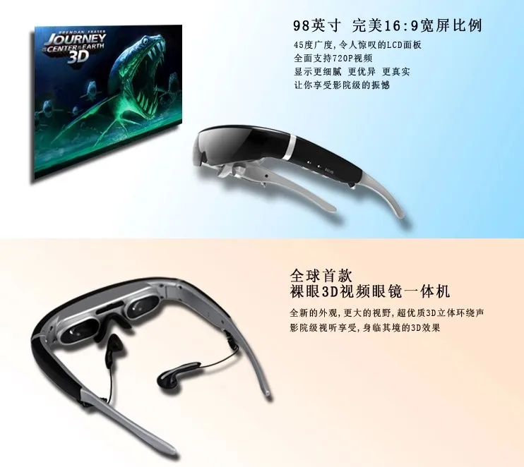 1080p Virtual Display 3d Video Glasses,3d Glasses Eyewear,Theater