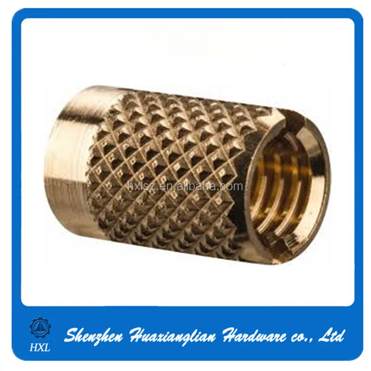M3 M4 M6 M6 Brass Self Tapping Threaded Knurled Inserts For Plastics