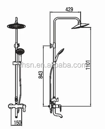 Hh124130a Wall Mounted Modern Rain Shower  Set Buy Modern 