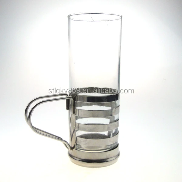 glass coffee cups with stainless steel handles