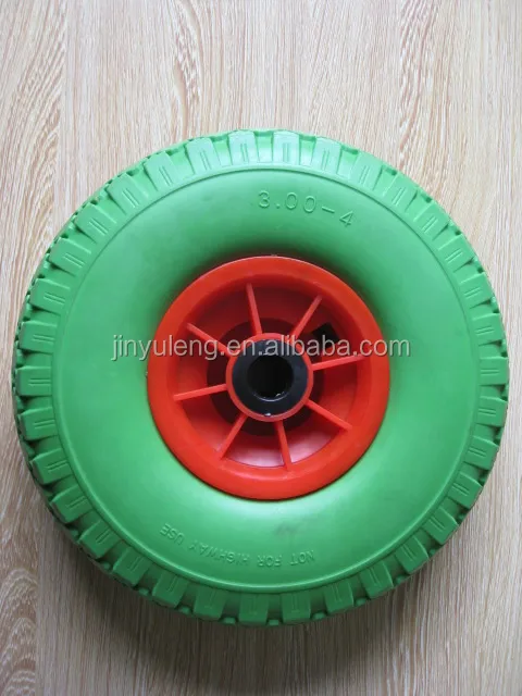 10 inches small 10*3.00-4 pu foam solid rubber wheel , for Trailer, castor, garden tools