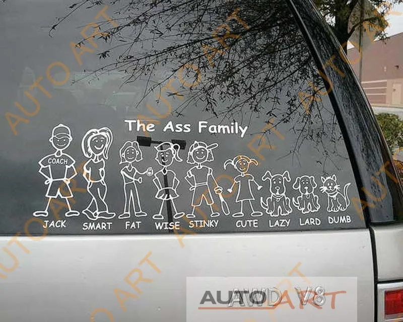 The ass family bumper sticker message The ass family bumper sticker