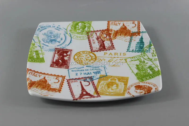 Cheap Square Melamine Dinner plate Custom Print