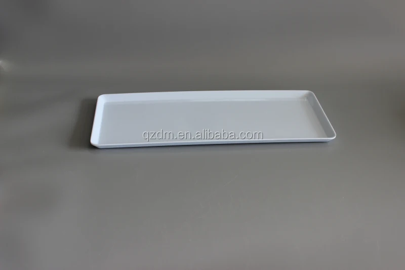 15" White Melamine Rectangle tray 39X15CM