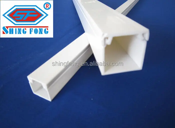 White PVC Wireway For Cable Electrical Duct 40x25mm PVC Cable Ducting