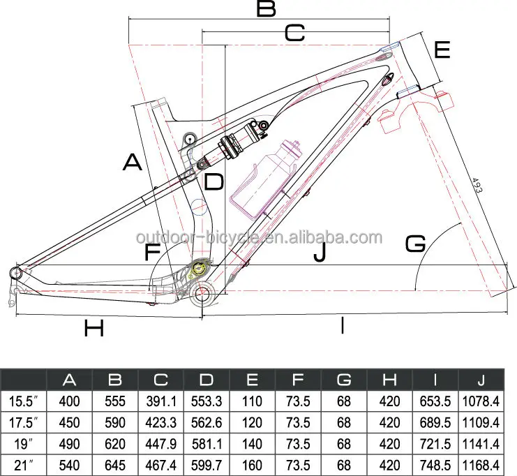 Top Best selling 3k glossy mountain BSA china full suspension mtb carbon fiber frame mtb carbon frame 26 FM076 5