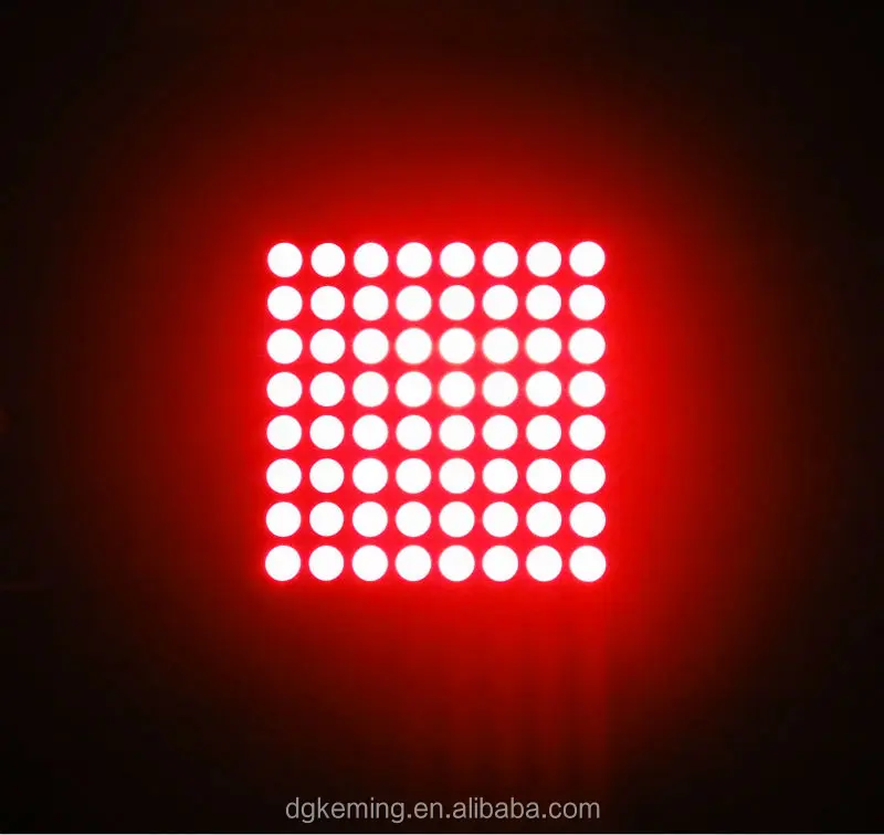 Dongguan keming led matrix 4.8mm fym19881aur, fym19881bur red 8x8 dot matrix display