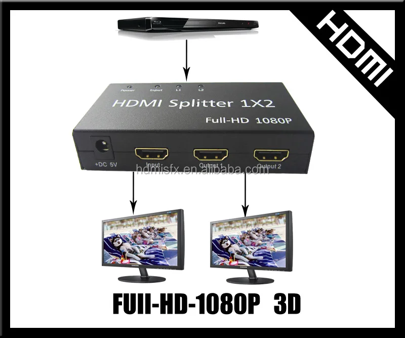 Hdmi Splitter Mediamarkt 1x2 3d Full-hd-1080p With Factory Price - Buy Hdmi Splitter 1x2,2-port High Speed Hdmi Video Splitter And Signal Amplifier,High Quality 2-port High Speed Hdmi Splitter And